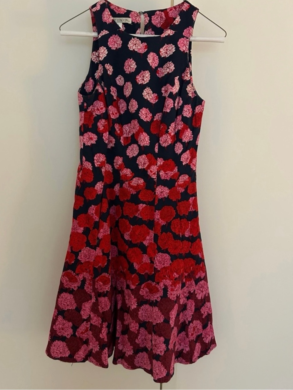 Maggy London Pink and Navy Floral Dress